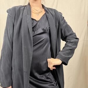 Vintage Hugo Buscati Milano black draped blazer / jacket.